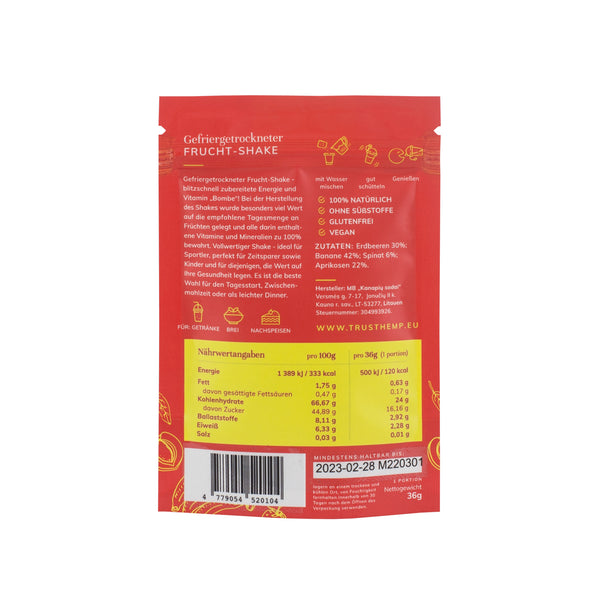 Gefriergetrockneter Erdbeer-Frucht-Cocktail „Meraki“